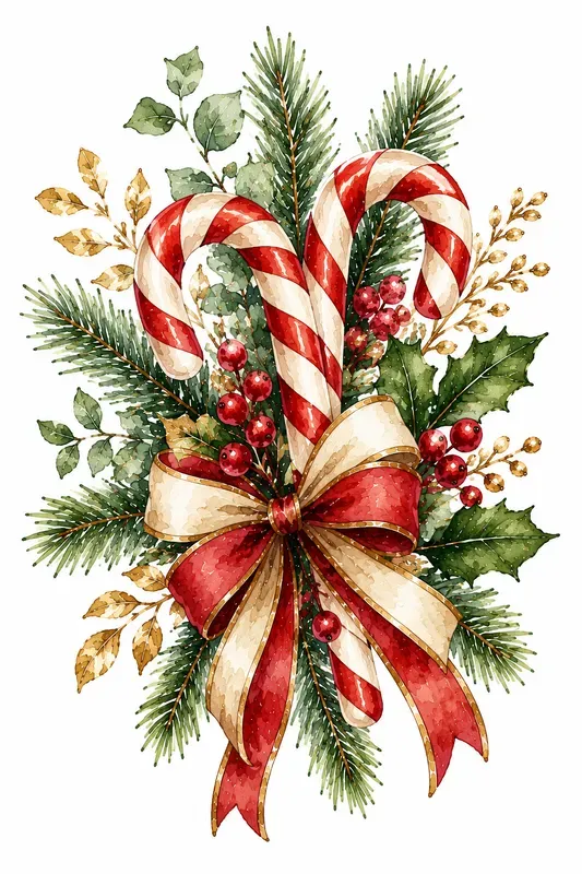 Festive Christmas Watercolor Cliparts