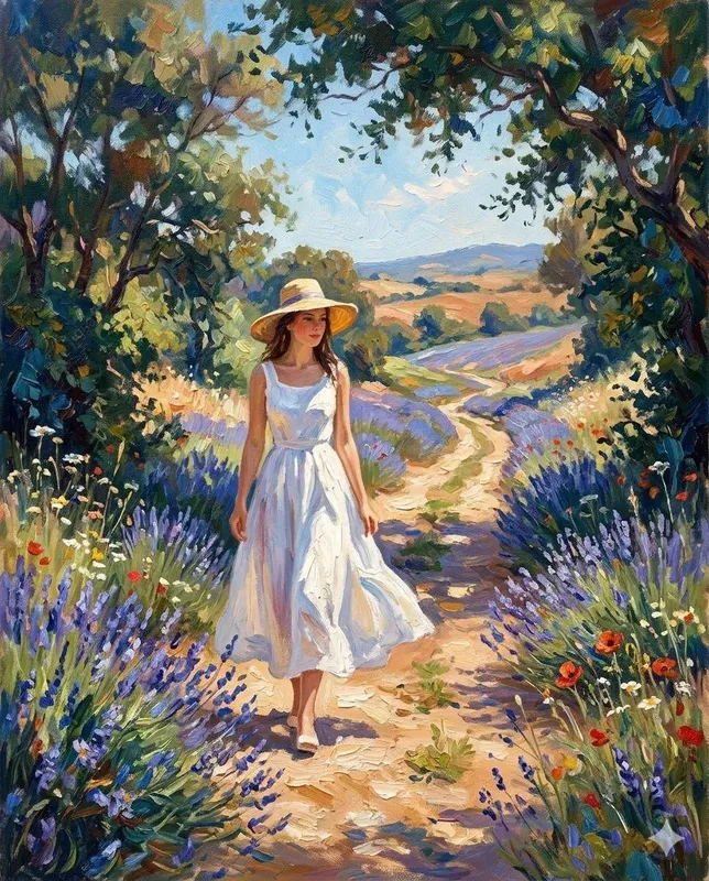 French Impressionist Garden Oil Art