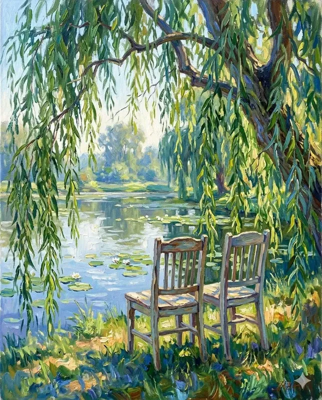 French Impressionist Garden Oil Art