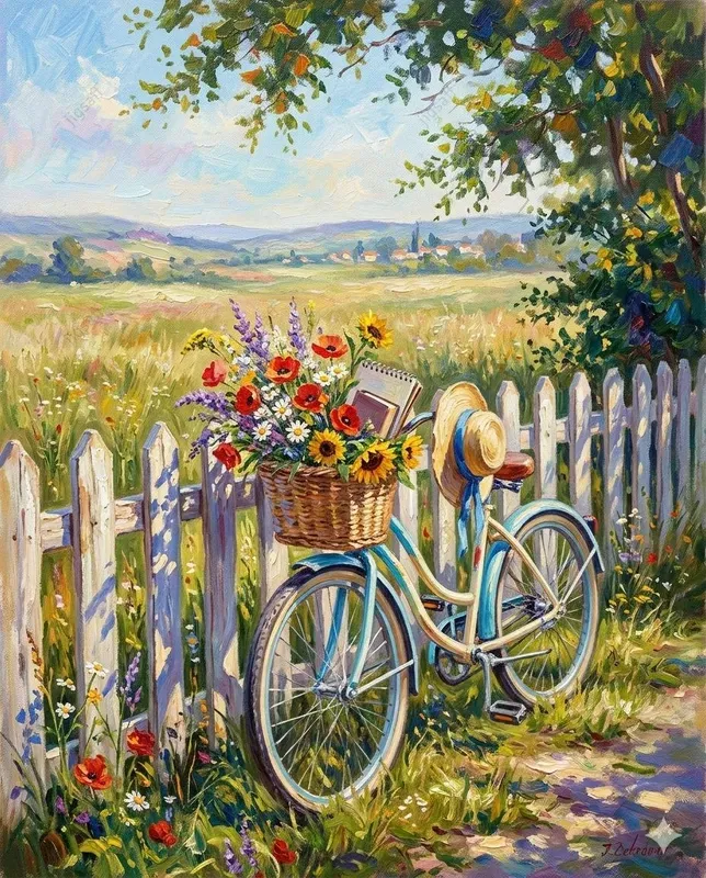 French Impressionist Garden Oil Art