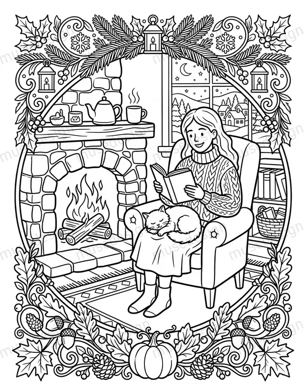 Cozy Seasons KDP Coloring Pages