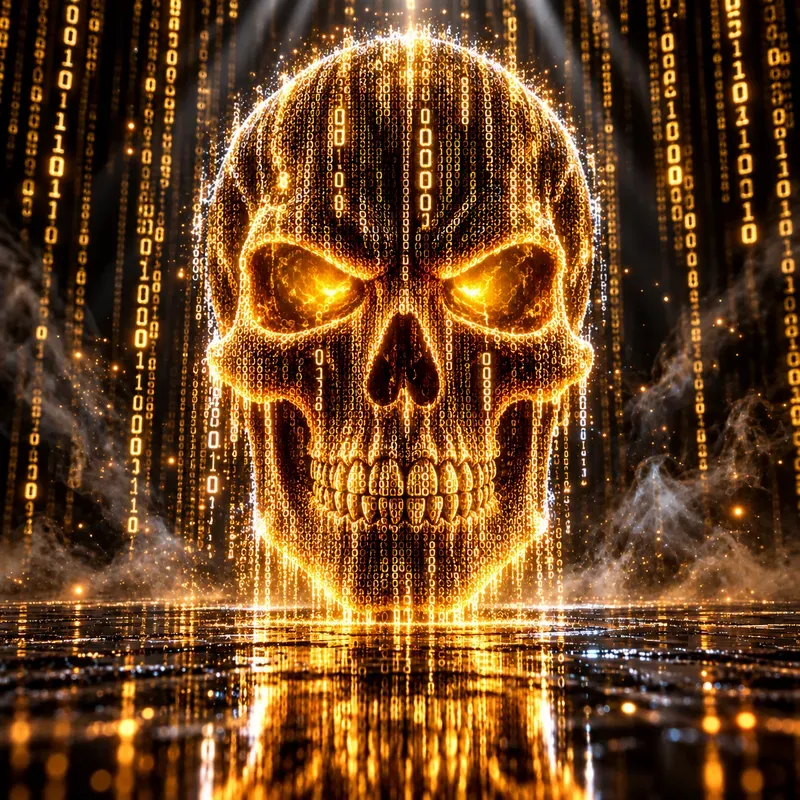 Glowing Code Rain Creatures Matrix