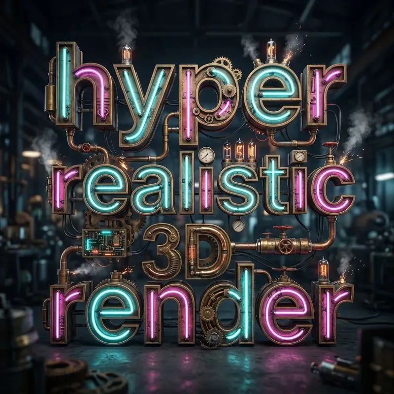 Industrial Neon Typography Artworks