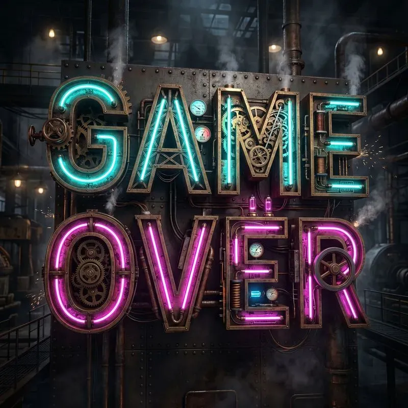 Industrial Neon Typography Artworks