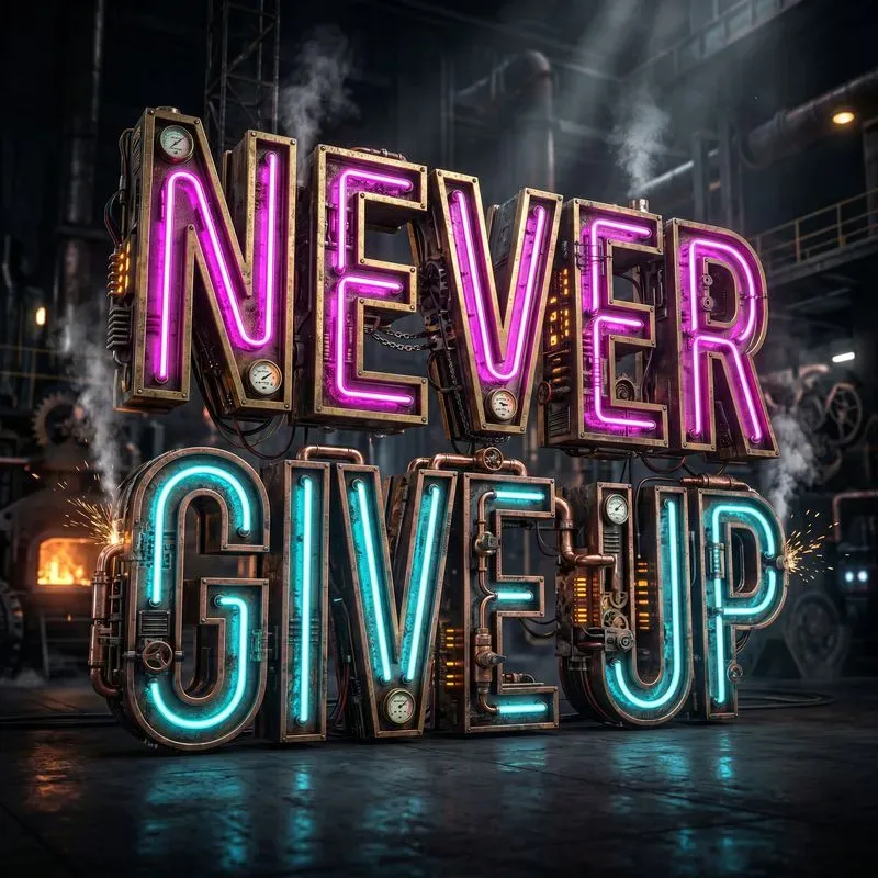 Industrial Neon Typography Artworks