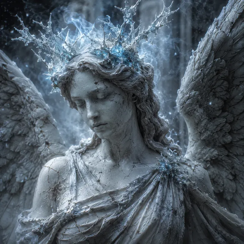 Neon Mythic Statue Portraits