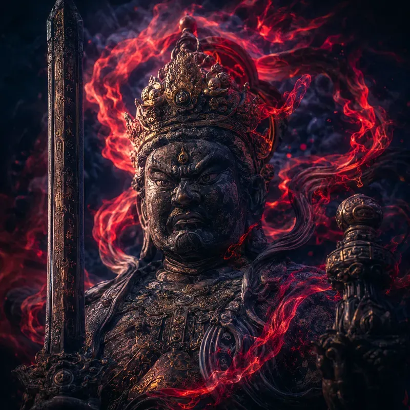 Neon Mythic Statue Portraits