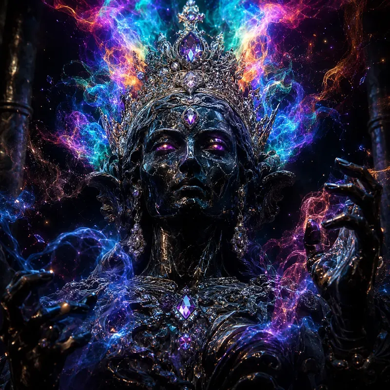 Neon Mythic Statue Portraits