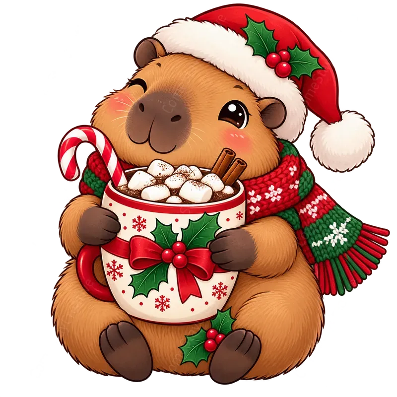 Cute Seasonal Capybara Tshirts Png