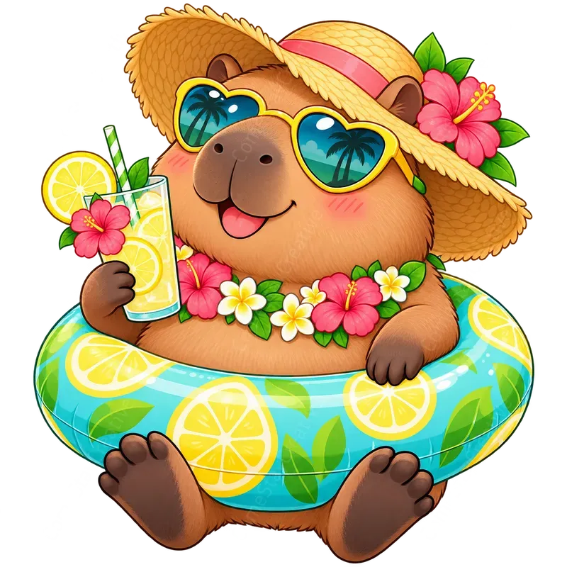 Cute Seasonal Capybara Tshirts Png