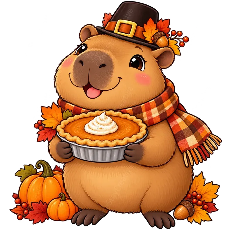Cute Seasonal Capybara Tshirts Png