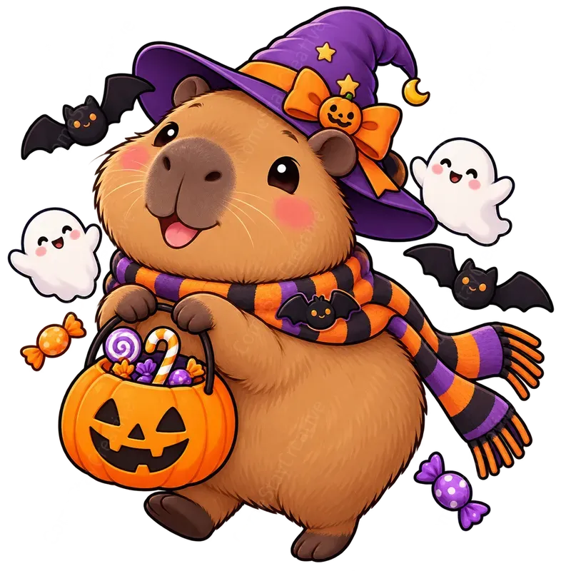 Cute Seasonal Capybara Tshirts Png