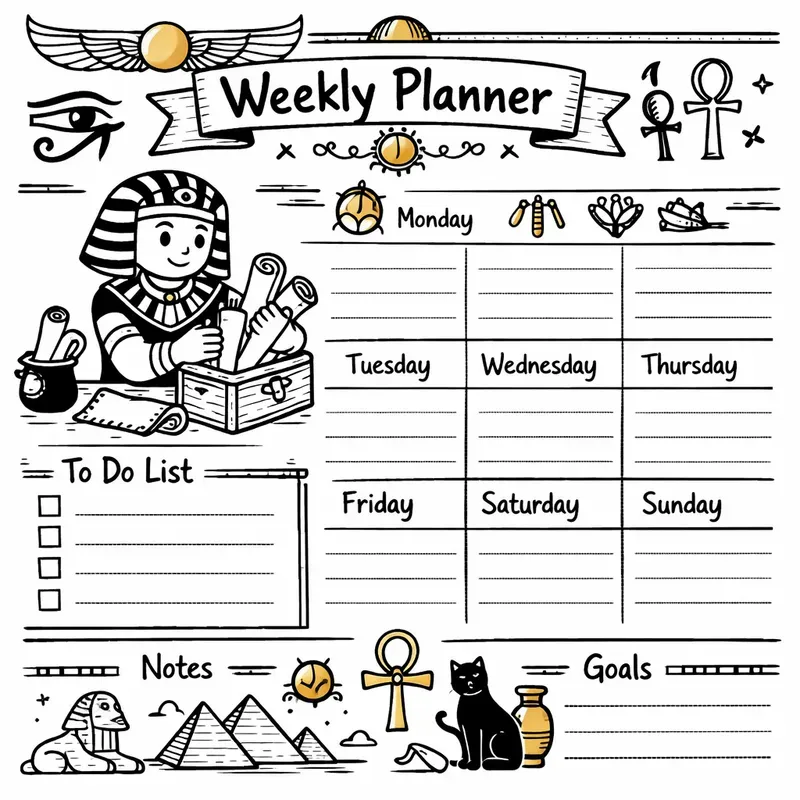 Minimal Weekly Planner Doodle Pack Sets