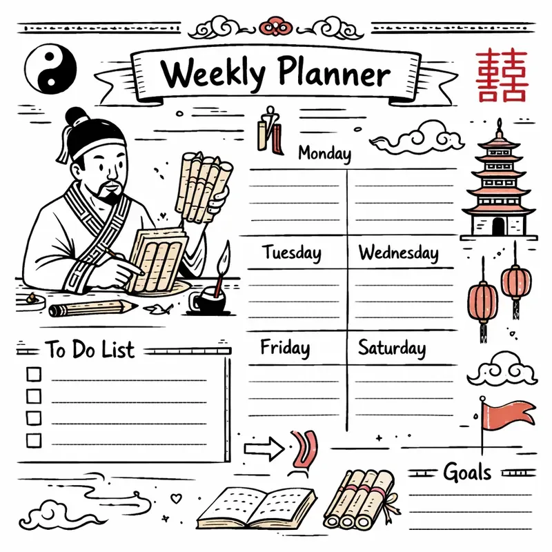 Minimal Weekly Planner Doodle Pack Sets