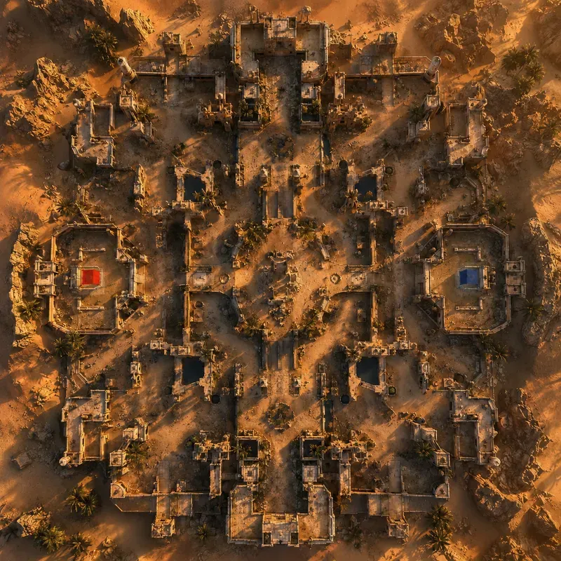 Top Down Tactical Desert Fortresses