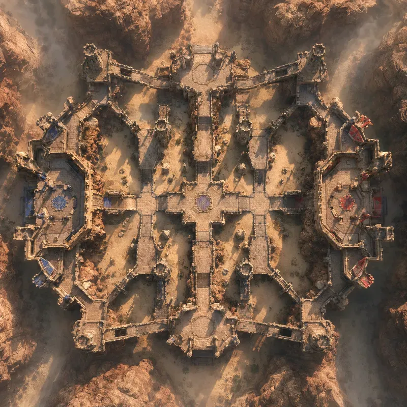 Top Down Tactical Desert Fortresses