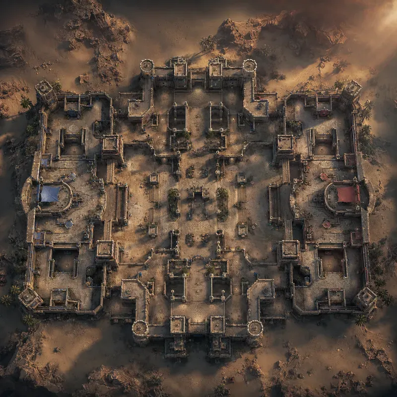 Top Down Tactical Desert Fortresses