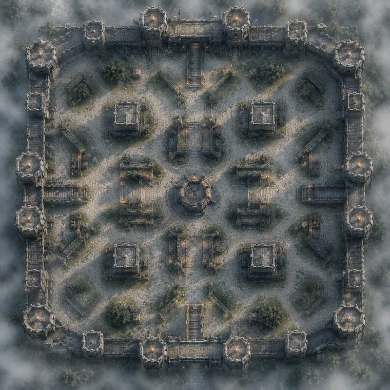 Top Down Tactical Desert Fortresses