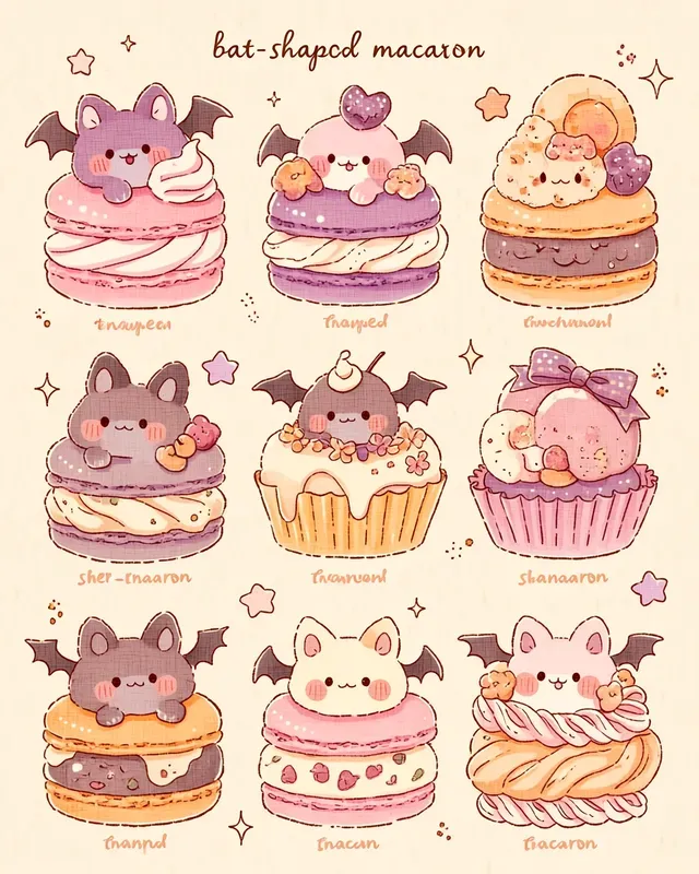 Kawaii Halloween Dessert Stickers
