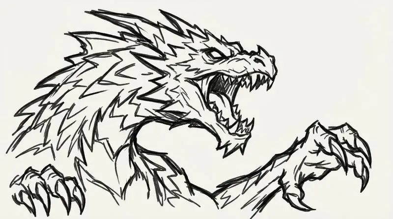 Detailed Gothic Line Art Sketches