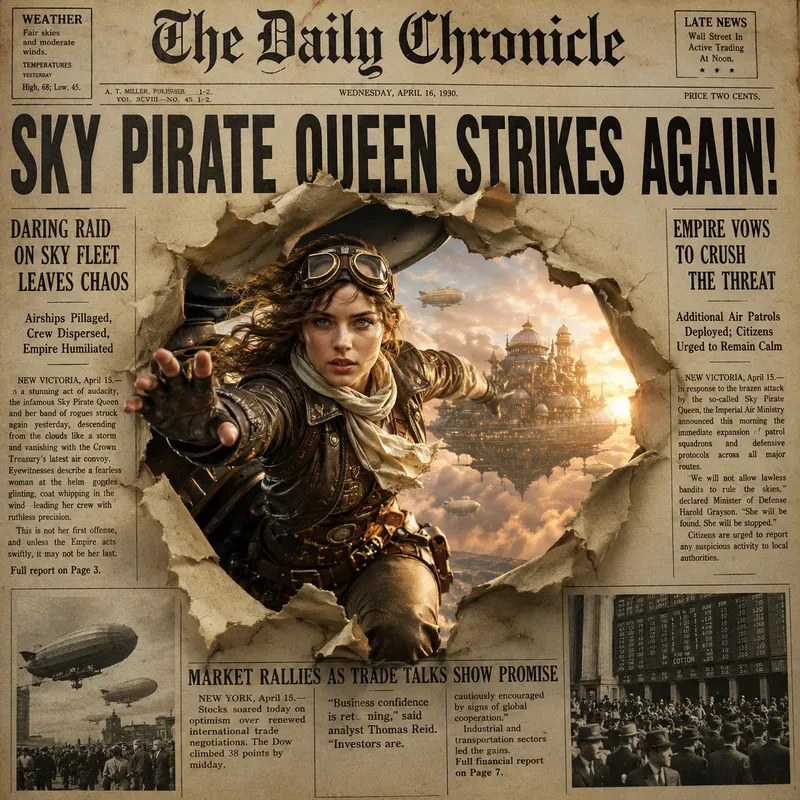 Vintage Newspaper Hero Portraits