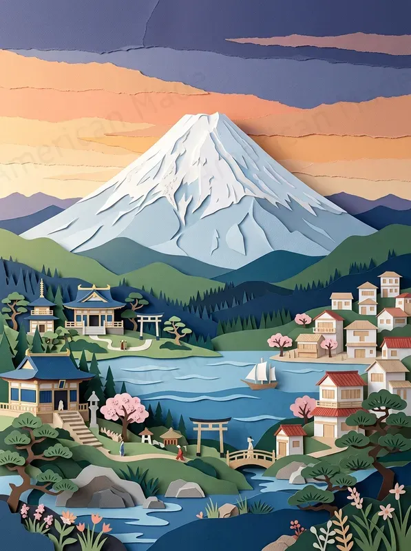Papercraft Travel Poster Art