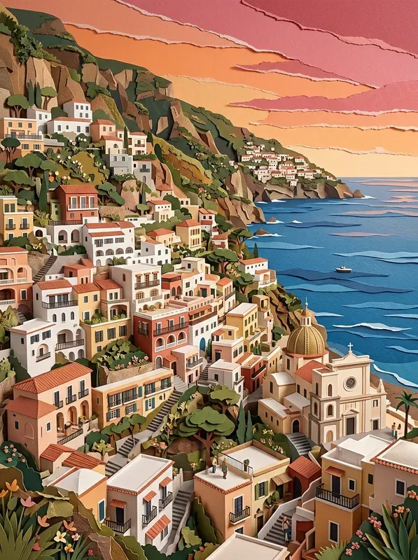 Papercraft Travel Poster Art