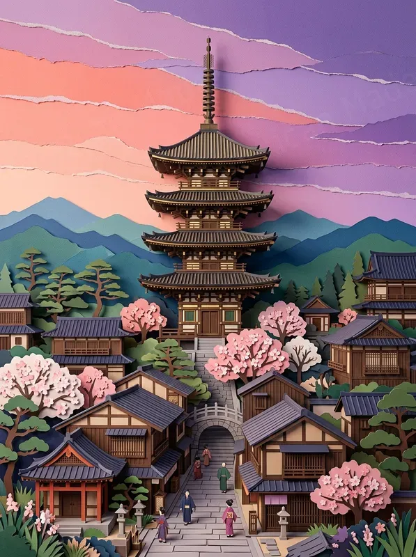 Papercraft Travel Poster Art