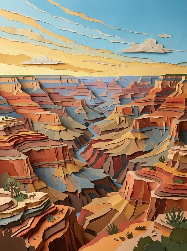 Papercraft Travel Poster Art