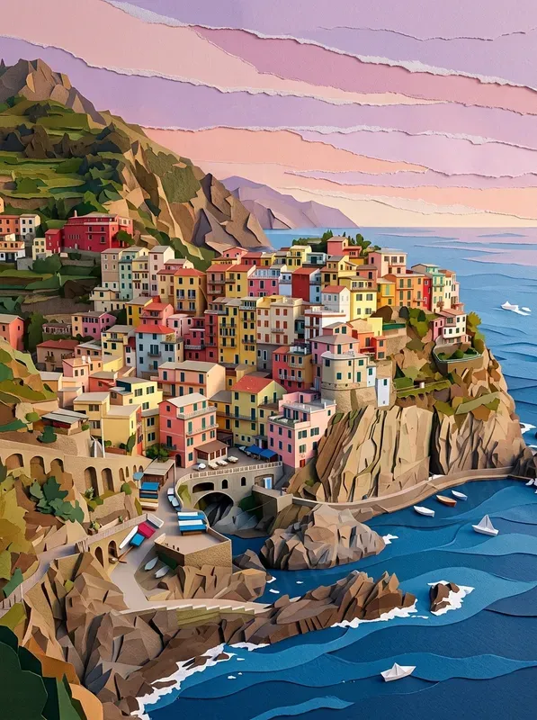 Papercraft Travel Poster Art