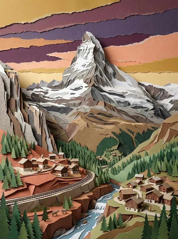 Papercraft Travel Poster Art