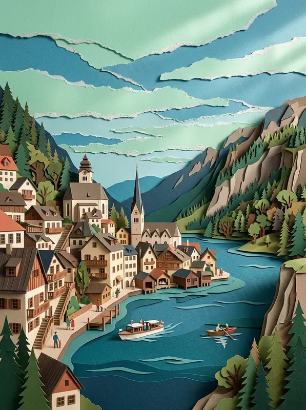 Papercraft Travel Poster Art