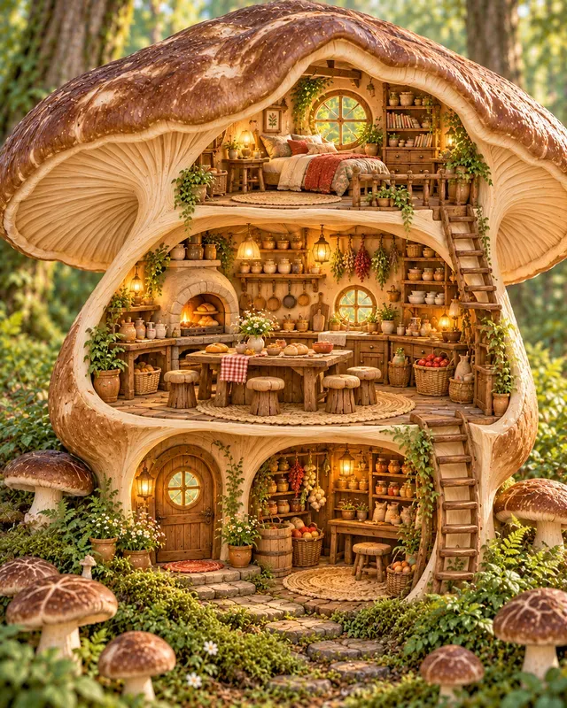 Mushroom House Cross Sections