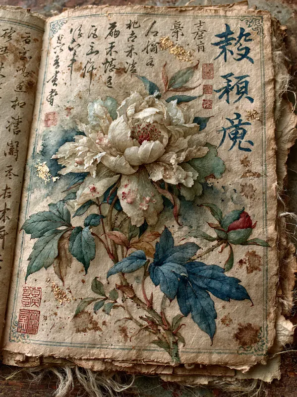 Vintage Chinese Journal Pages