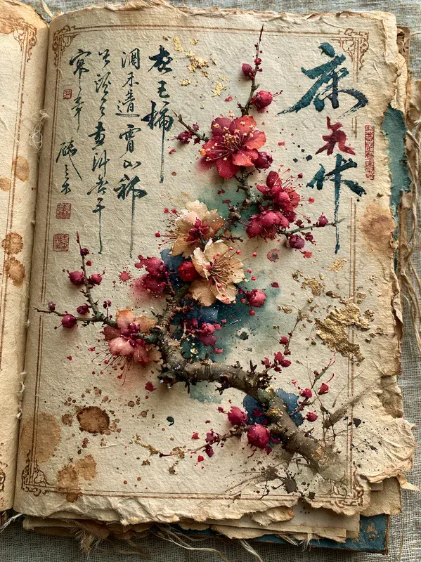 Vintage Chinese Journal Pages