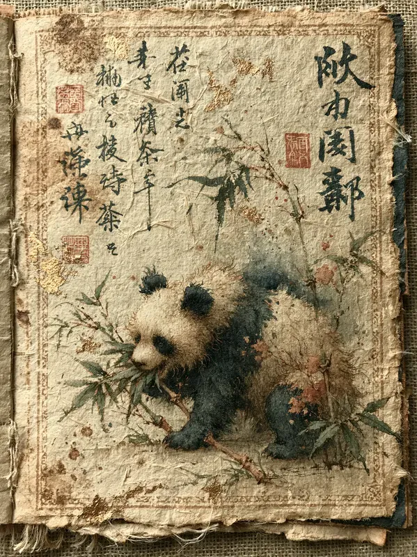Vintage Chinese Journal Pages
