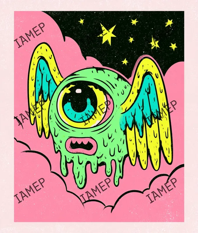 Neon Punk Cartoon Characters