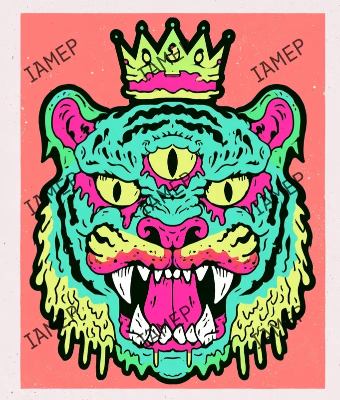 Neon Punk Cartoon Characters