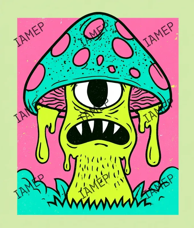 Neon Punk Cartoon Characters
