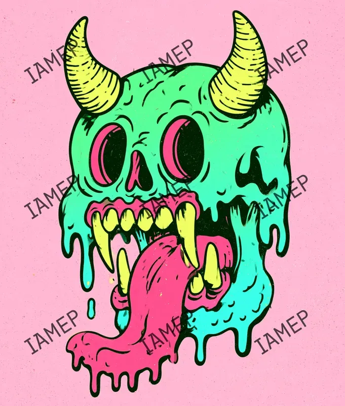 Neon Punk Cartoon Characters