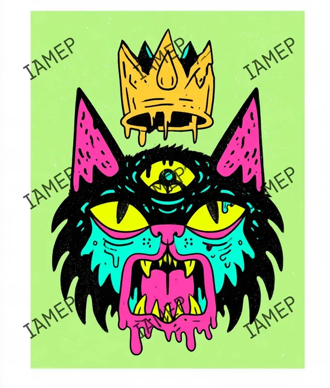 Neon Punk Cartoon Characters