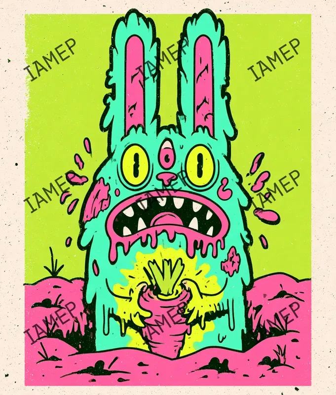 Neon Punk Cartoon Characters