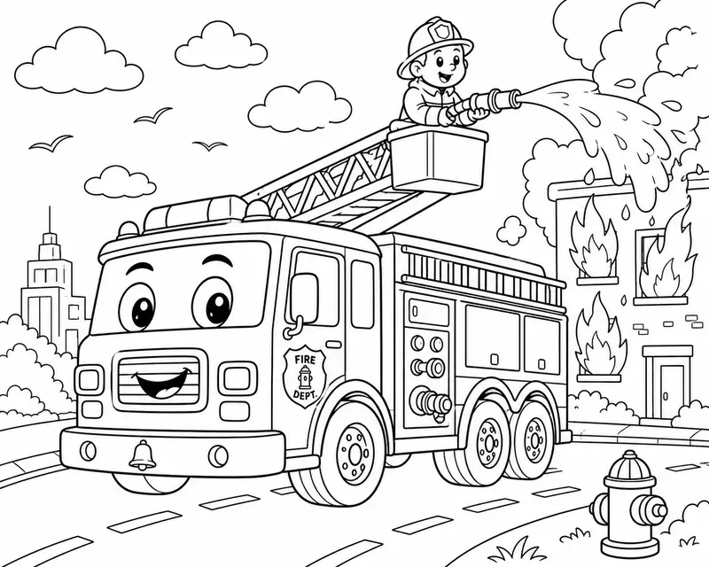 Vehicle Coloring Book Pages