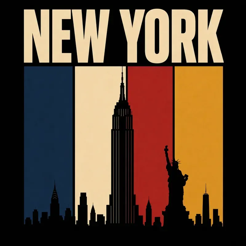 Retro Minimalist City Tshirt Designs