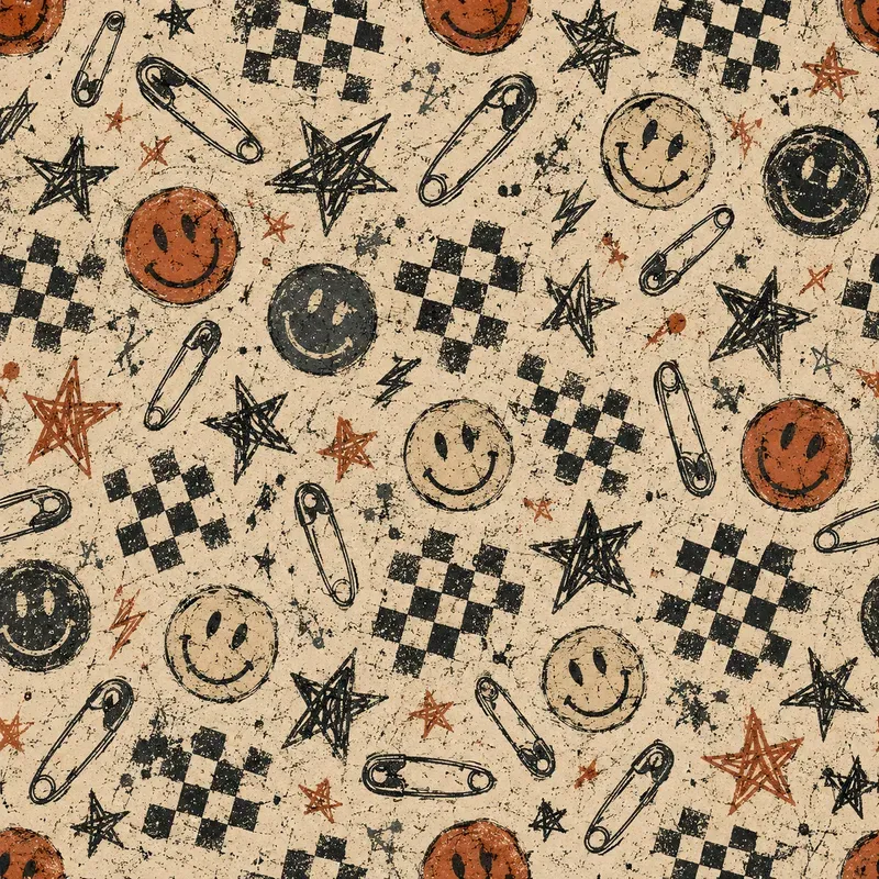 Edgy Grunge Doodle Seamless Patterns