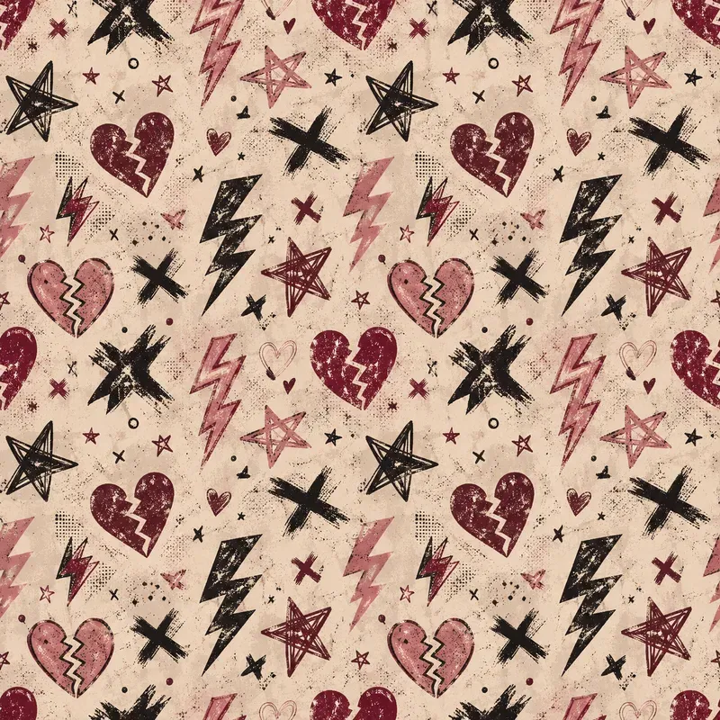 Edgy Grunge Doodle Seamless Patterns