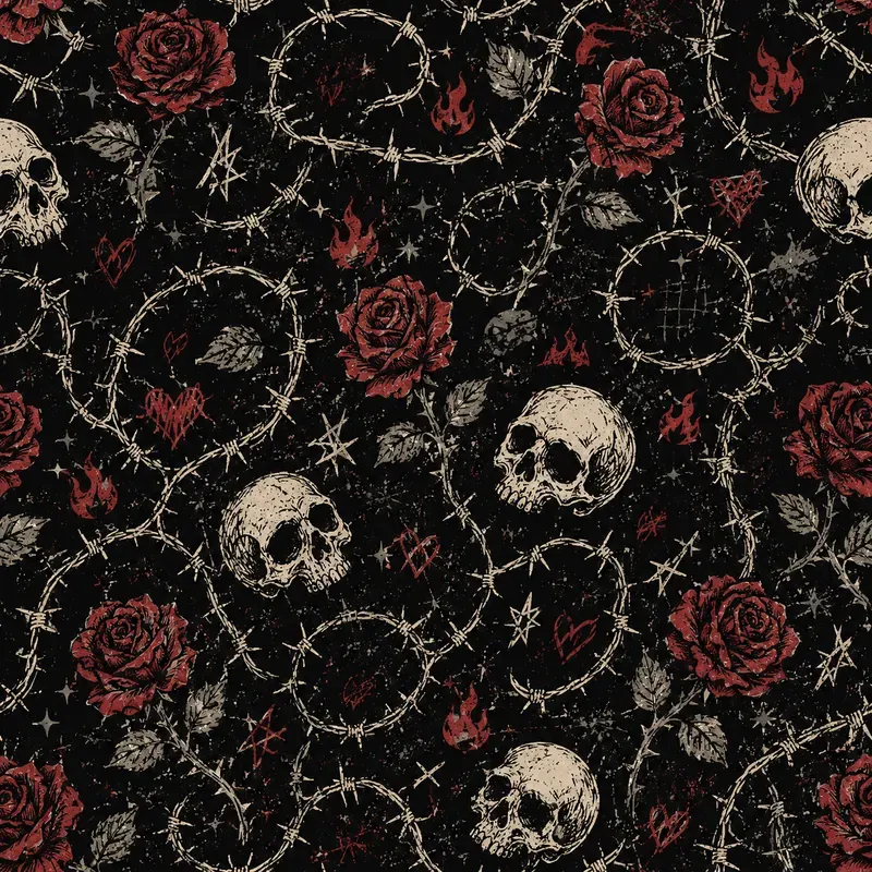 Edgy Grunge Doodle Seamless Patterns