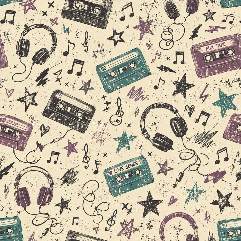 Edgy Grunge Doodle Seamless Patterns