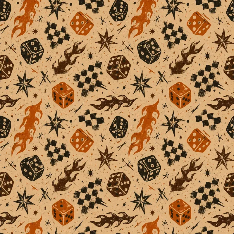 Edgy Grunge Doodle Seamless Patterns