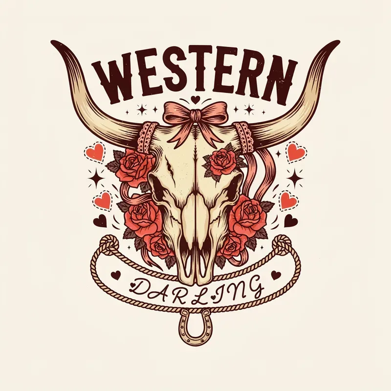 Coquette Western Tattoo Tshirt Art
